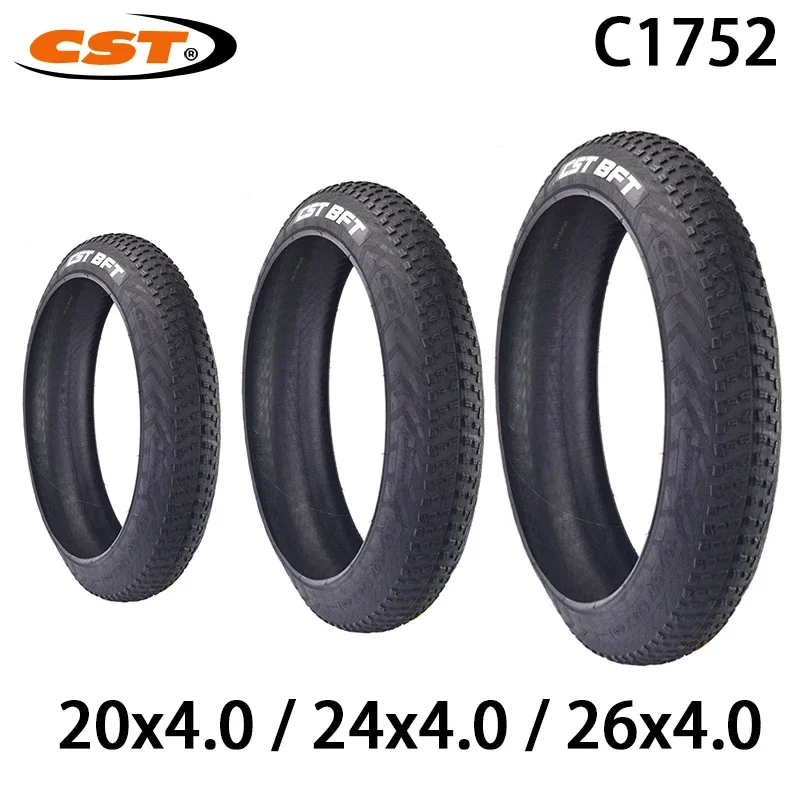 CST 20/24/26x4.0 Electric Snowmobile Beach Bicycle Tire Outdoor Biking MTB Bicycle Front Wheel Anti-Slip Fat Tire Bicycle Parts