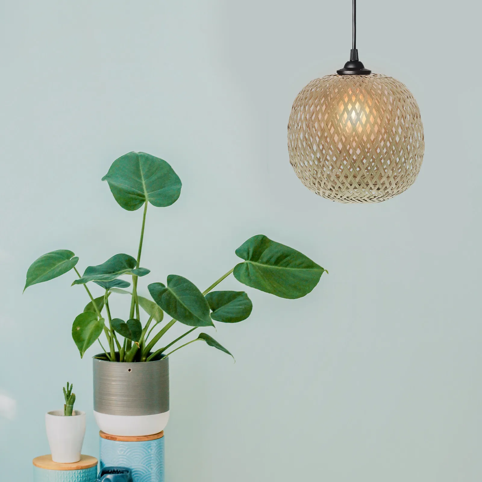 

1 шт. винтажный бамбуковый абажур ручной работы для потолочного светильника, декоративный плафон для дома, кафе, бара, ресторана, абажур для люстры