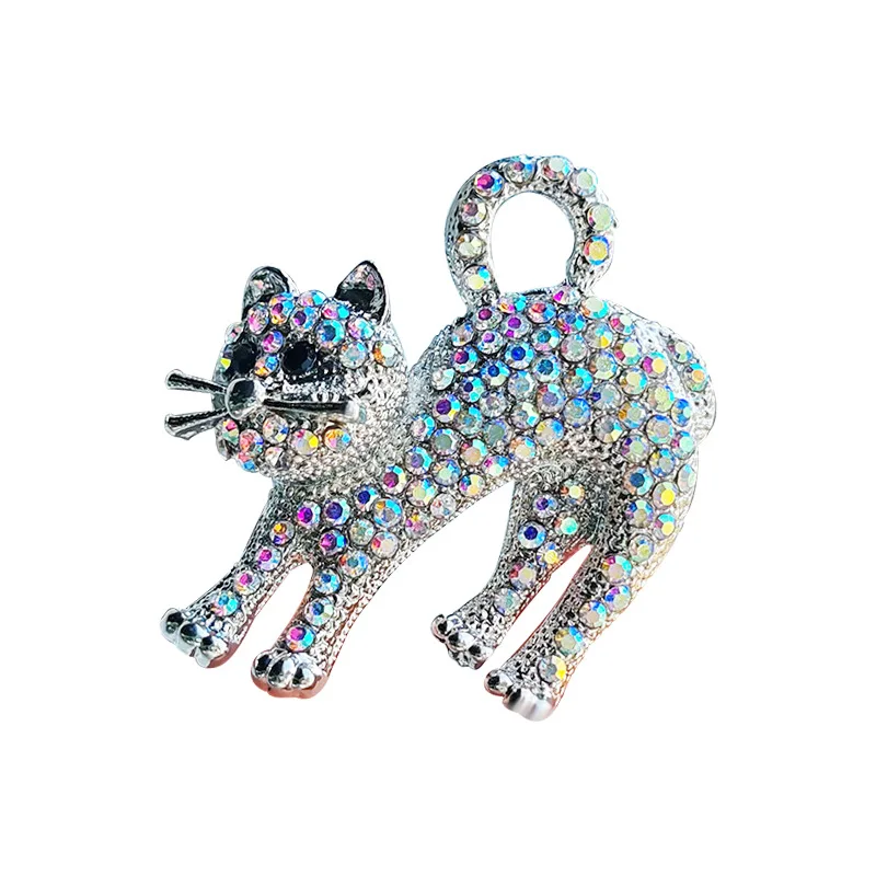 New Design Cute Cat Animal Rhinestone Brooch For Women\'s Suit Coat Decoration Brooches Casual Office Party Pins Birthday Gifts