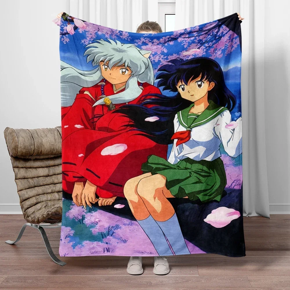 Inuyasha Cartoon Printing blanket Large Sofa Soft Warm Flannel Throw Blanket Camping,Outdoors,Picnic,Travel,Airplane Blanket.