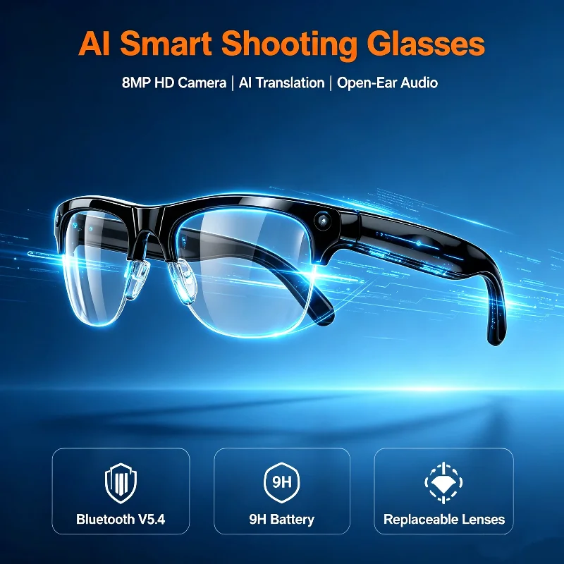 Lenovo 800W Camera Glasses Men Color-Changing Smart Translation Glasses Photo Video Recording Bluetooth Call Smart Sunglasses