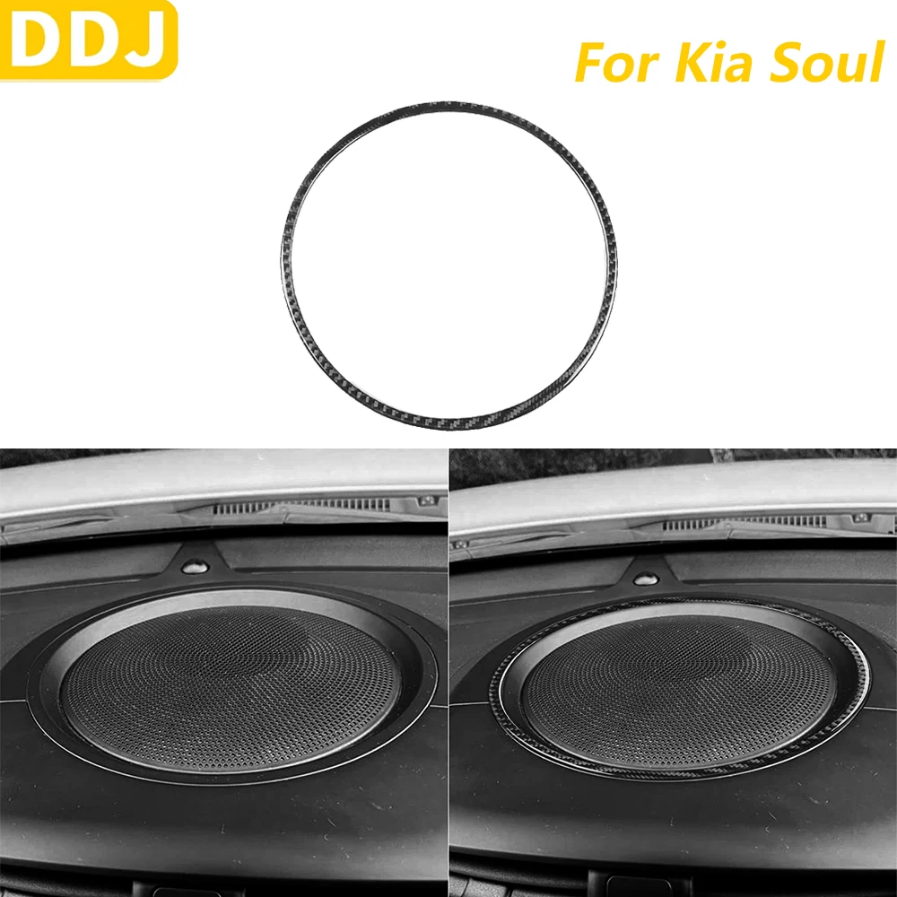 

For Kia Soul 2014-2019 Carbon Fiber Center Speaker Horn Audio Ring Panel Trim Cover Car Interior Accessories Decoration Sticker