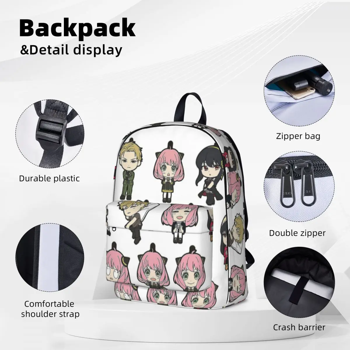 Spy X Family - Anya - Yor - Loid Forger Backpacks Student Book bag Shoulder Bag Laptop Rucksack Casual Children School Bag