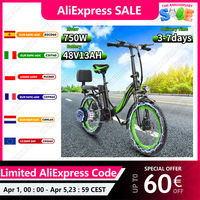 Hidoes Electric Bike 750W Powerful Motor 48V13AH Lithium Battery Folding E-bike All terrain 20-inch Tire City Electric Bicycle
