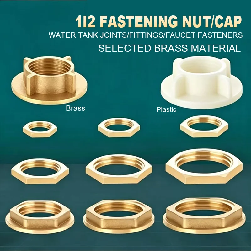 Brass Hex Lock Nut Pipe Fitting Flange Nut 1/2
