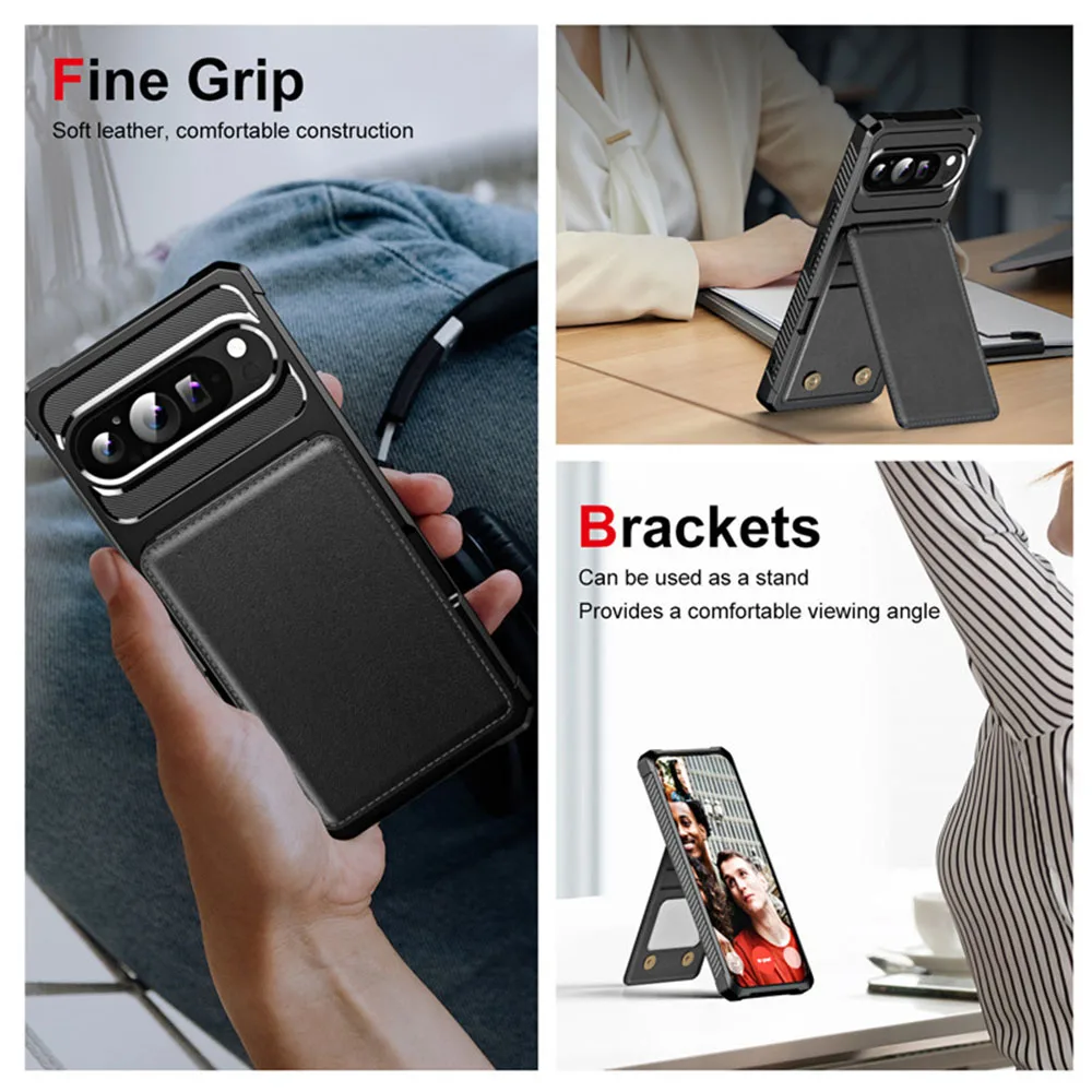 Military Grade Wallet Case for Google Pixel 11/11 Pro/11 Pro XL Card Holder Kickstand Shockproof Heavy Duty Flip Cover