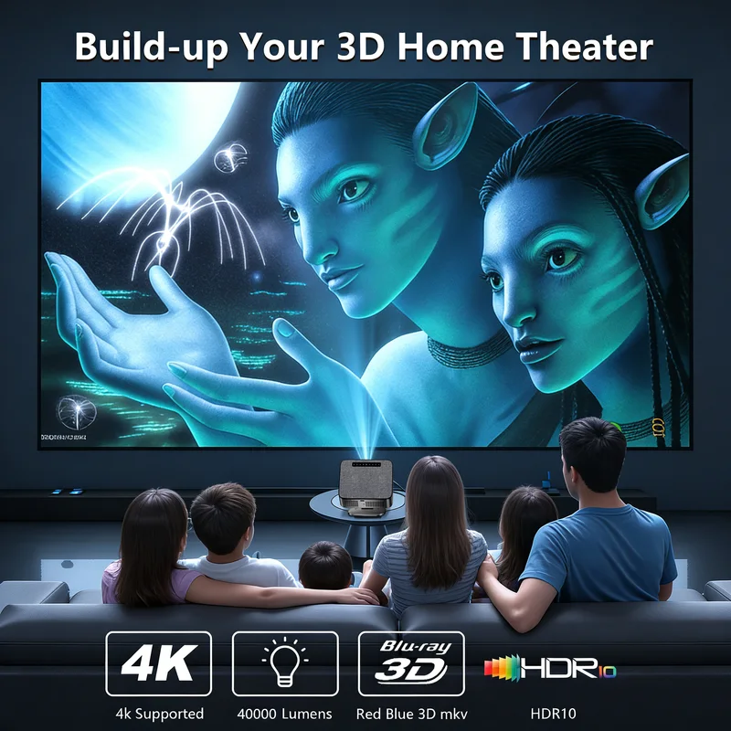 Projetor Inteligente Xiwbsy T08 Android 12.0 com Decodificação 8K — foto 3