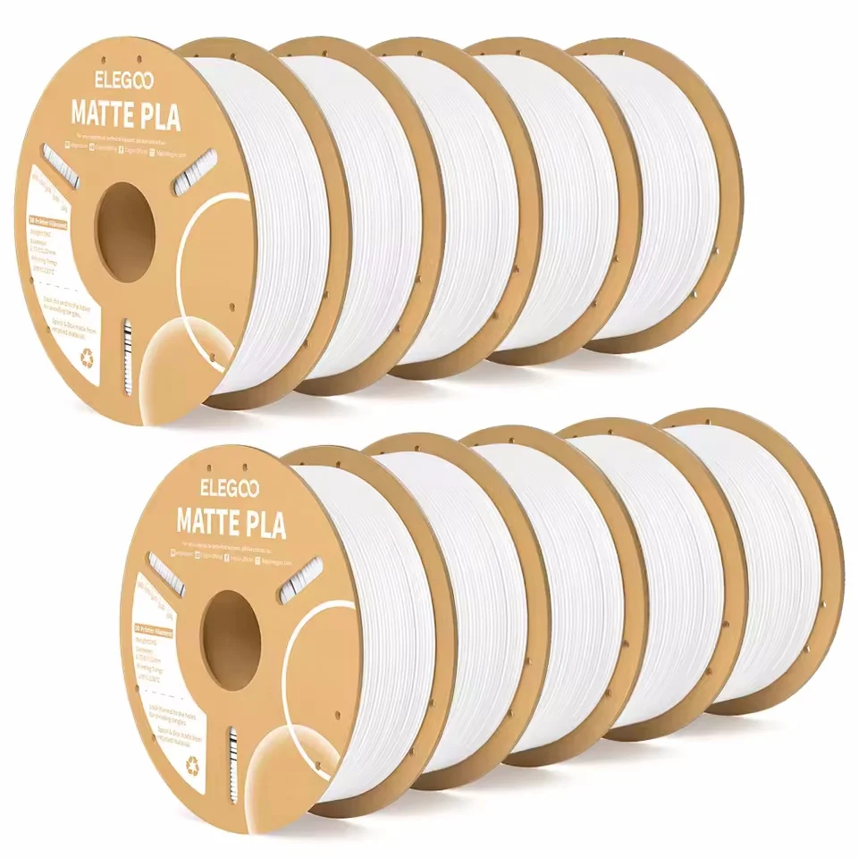 ELEGOO Mat PLA-filament 1KG, 1,75 mm FDM 3D-printerfilament Dimensionale nauwkeurigheid +/- 0,02 mm, 1 kg kartonnen spoel (2,2 lbs)