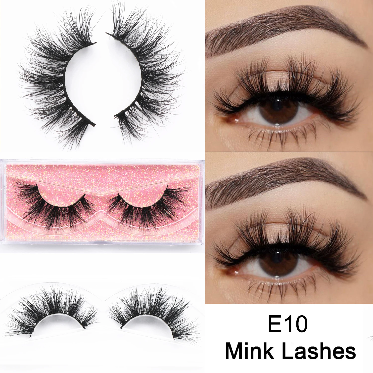 Fake Mink Eyelashes 3D Mink Hair False Eyelashes Natural Winged Eyelashes Fluffy Makeup Eyelashes Extension Flare Mink Eyelashes