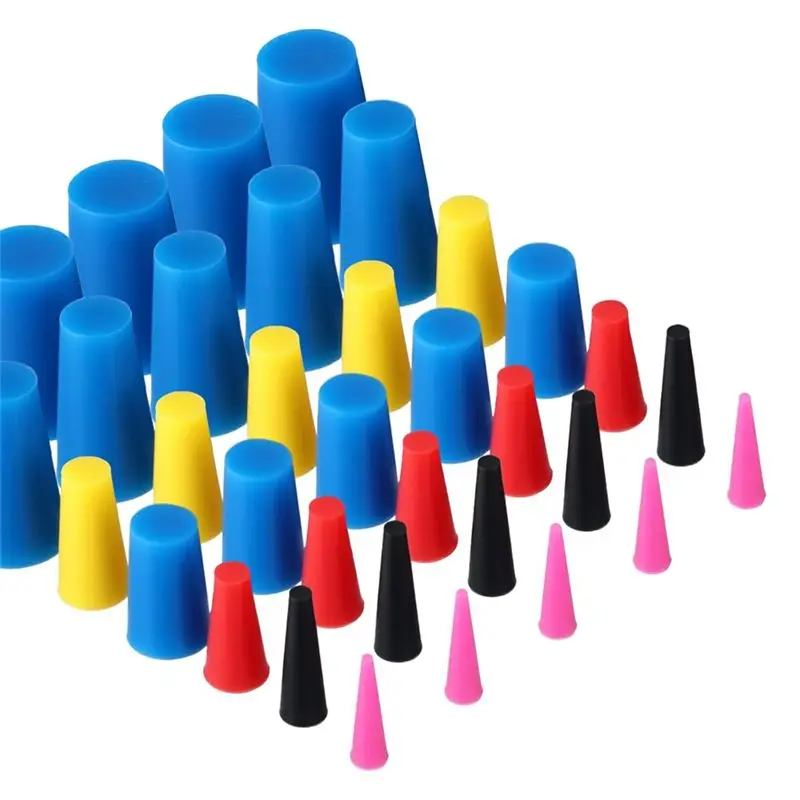100 Pcs Silicone Rubber Tapered Plug 1/16