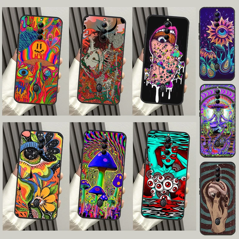 Bunte Psychedelic Trippy Kunst Für ZTE Nubia Rot Magie 8 Pro Plus Fall Für RedMagic 7 6 Pro 6S 7S 6R 5G 5S Coque Fundas