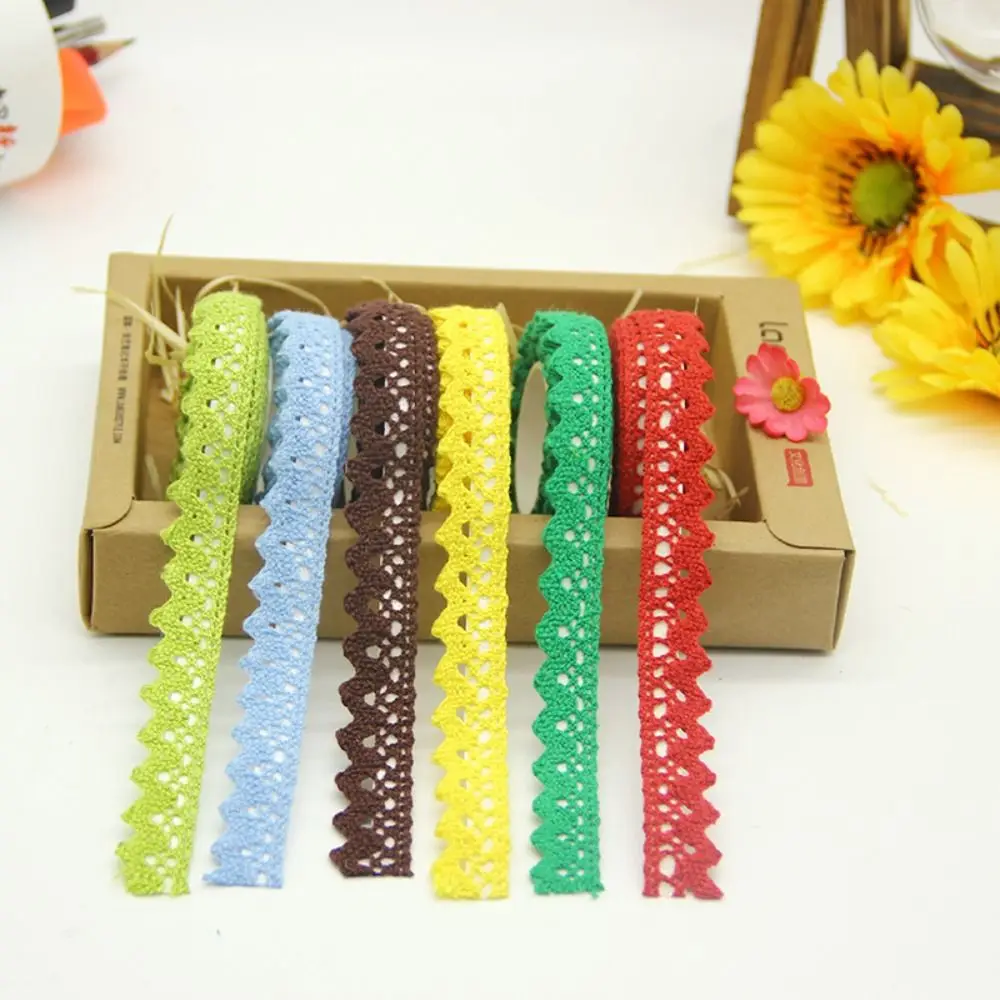 Decorative Korean Hollow Lace Tape Handmade Lovely Handbook Tape Idyllic Pure Color Journal Stickers Office Supplies