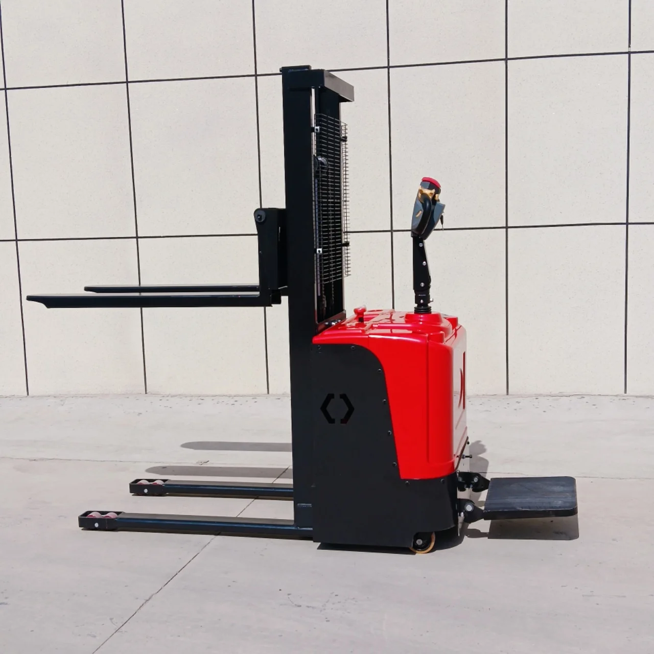CE Verified Warehouse Lifter Pallet Stacker 2Ton 4m Mast Full Electric Stacker Adjustable Fork Narrow Aisle Material Handling