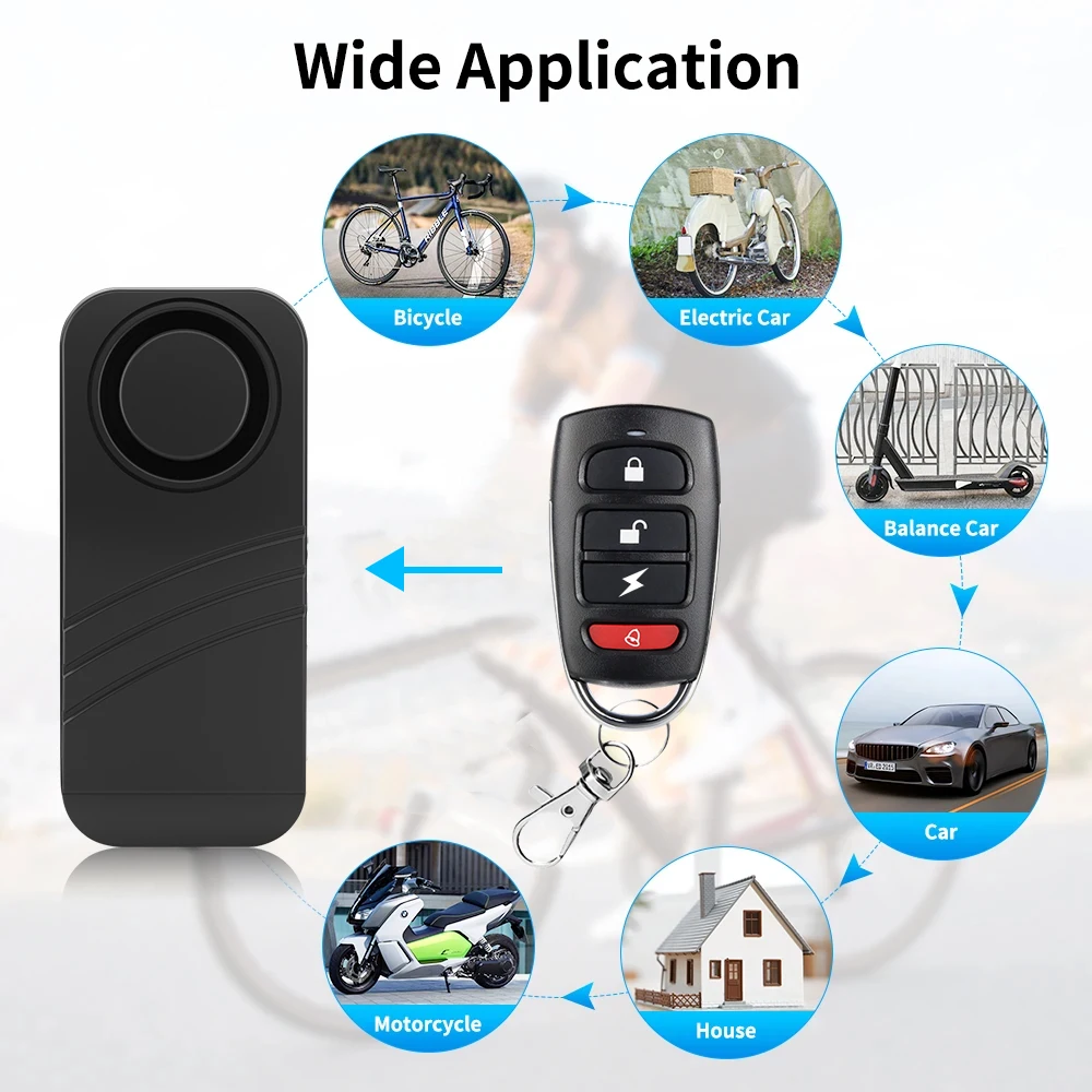 Waterproof Motorcycle Alarm 100dB Remote Control Wireless Anti Lost Warning Alarm Sensor Bike Alarm Security Protection