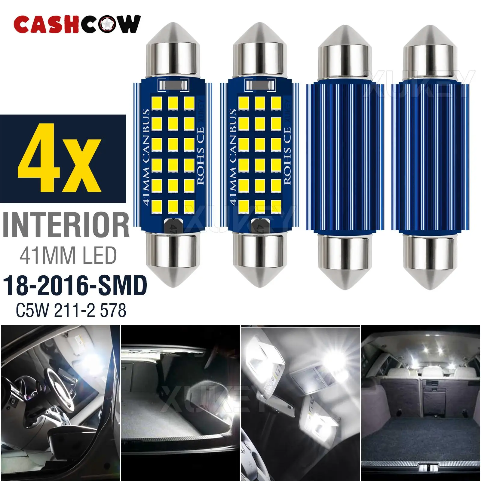 CASHCOW Newest 2016-SMD Extremely Bright 211-2 212-2 578 Festoon LED Bulbs 1.6