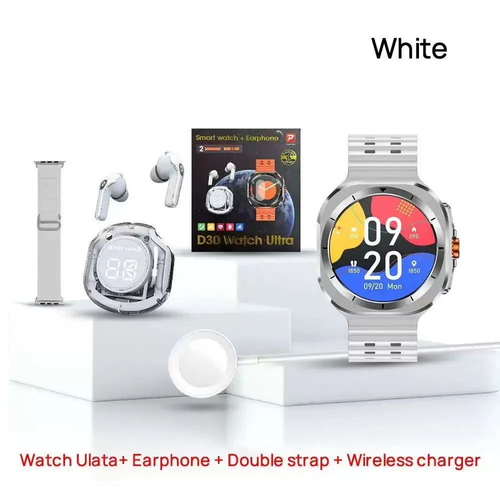 

Новые умные часы D30 Watch Ultra + чехол для наушников Bluetooth, голосовой помощник с искусственным интеллектом, пульс, упражнения, браслет для мониторинга здоровья