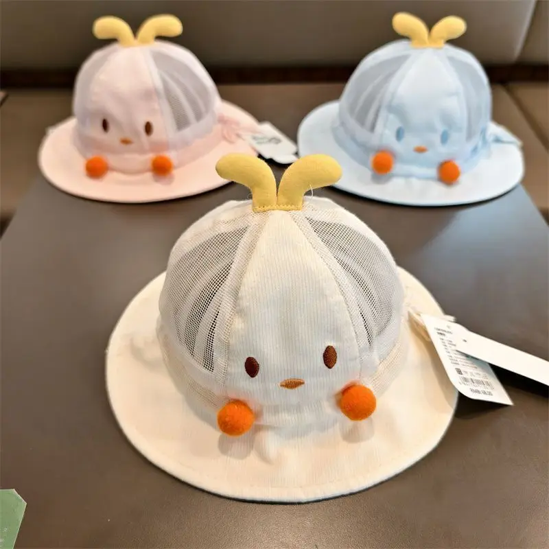 Baby Hat Spring And Summer Thin Cartoon Small Month Age Sun Hat for Men and Women Baby Sun Protection Mesh Fisherman Hat