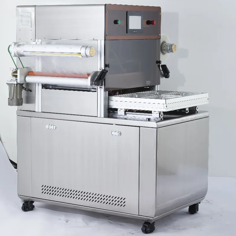 MAP Gas Flush Vacuum Skin Pack Sealer for Cheese Ready Meal Vegetable Tray Package Machine Custom
