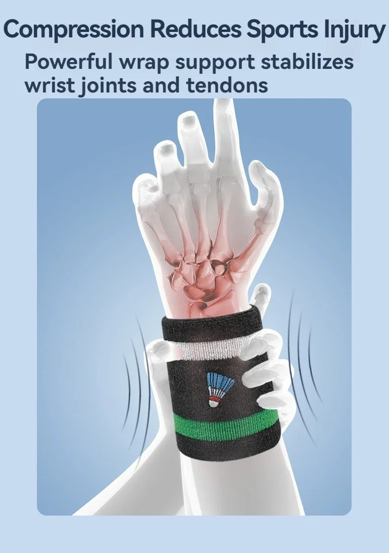 

1 Pair Of Sports Wristbands, Badminton/tennis/basketball/volleyball Wrist Guards, Straps, Fitness Running Wrist Guards