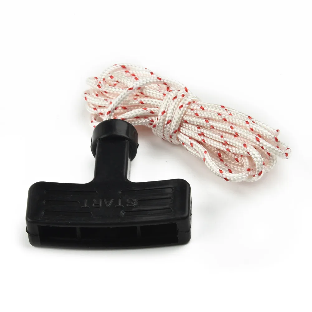 Starter Rope for Lawn Mower and Chainsaw Applications 2.5m Length 3mm Diameter with Handle 16 Plaited Nylon Line