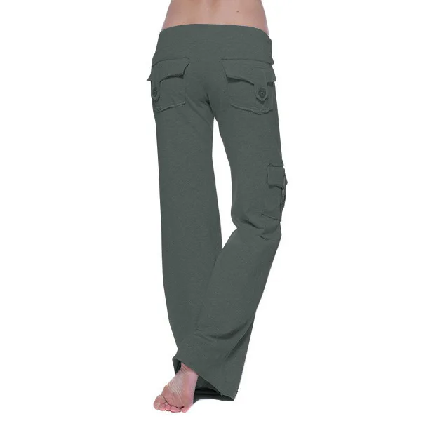 Damen Cargo-Sweatpants mit weichem Stretch, starkem elastischem Bund, Kordelzug, weitem geradem Bein, vielen Taschen, lockerer Passform für Outdoor-Aktivitäten und Laufen – Detail 7
