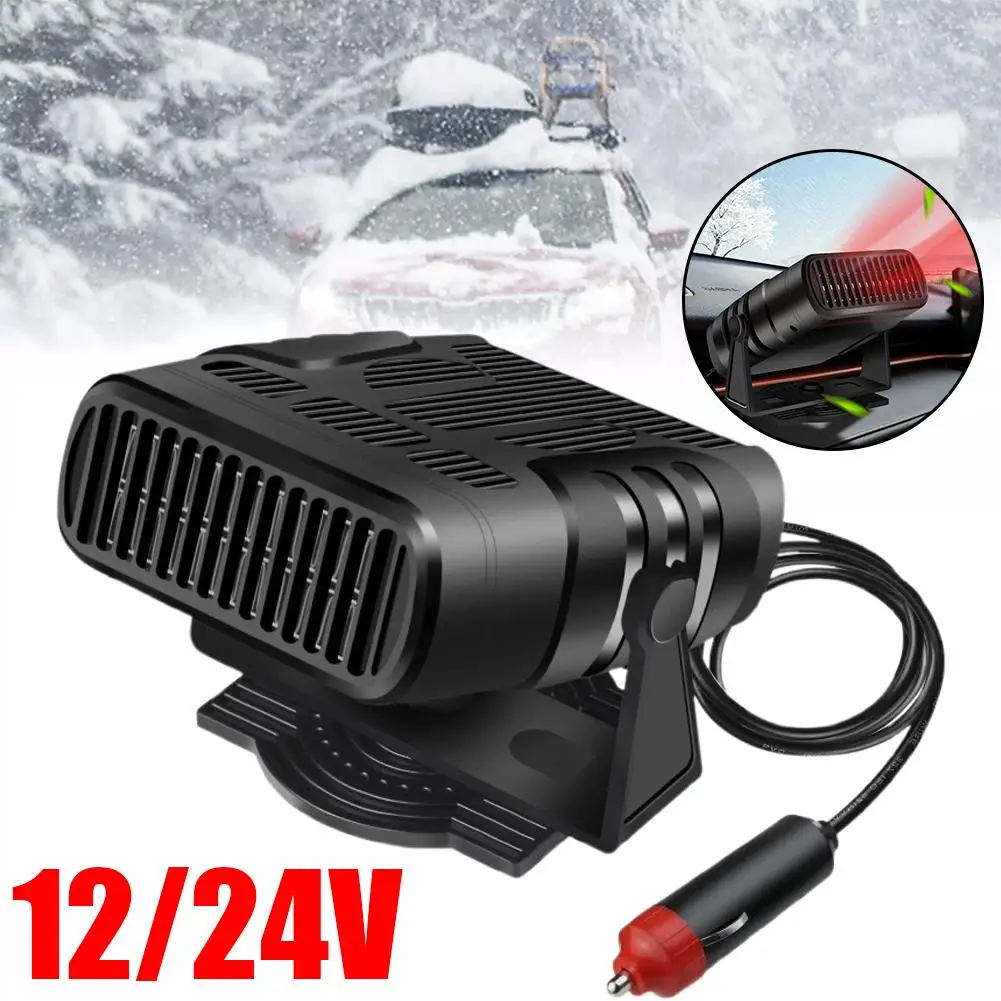 12V/24V Portable Electric Car Heater Air Cooler Demister Defroster Fan Heating A0S2