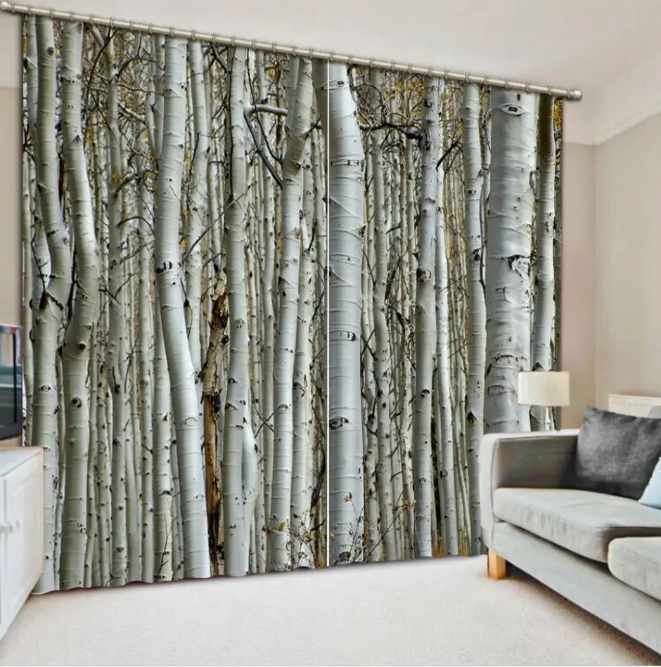 3D Curtain Printing Blockout Polyester Chinese Sun Photo Drapes Fabric For Room Bedroom Window tree curtains