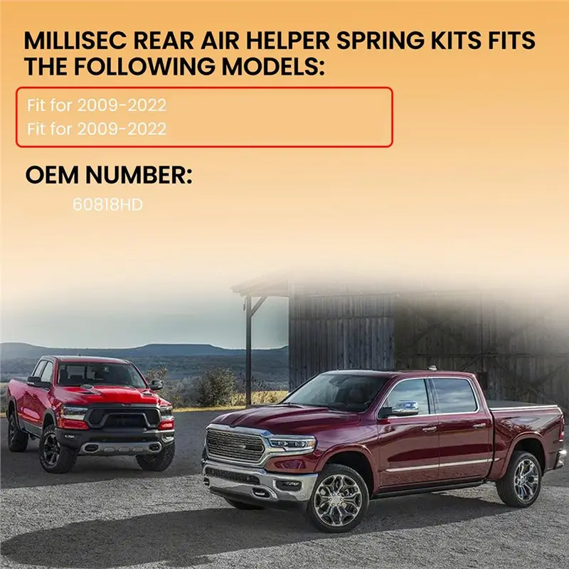 AB16-Air Helper Spring Bags 60818HD For Ram 1500 1500 Classic Pickups 2009- 2024 Rear Suspension Kit