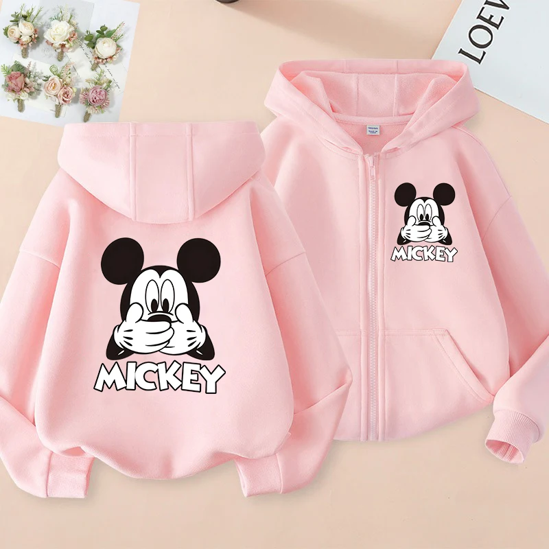 New in  Zip Up Hoodie Kawaii Kids Mickey Mouse Children's Hoodie Zipper Children Sweatshirt Clothes Kid Girl Boy Top Hoody