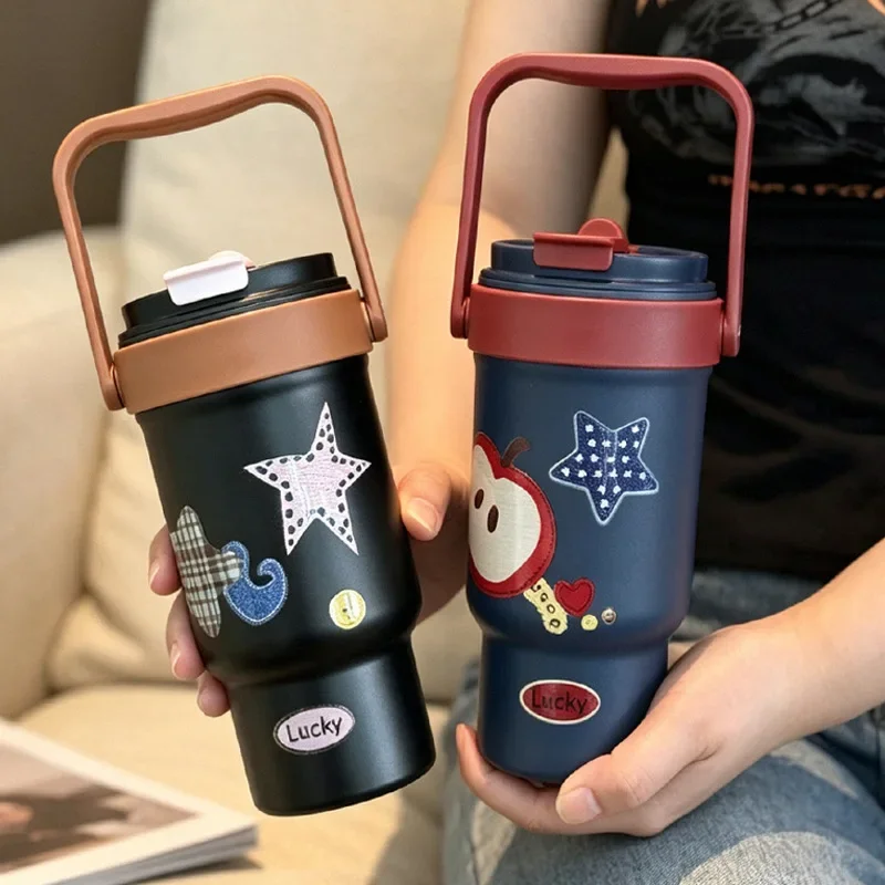 Portable Denim Bingba Cup 304 Stainless Steel Thermos Cup Outdoor Portable Cups Large Capacity Absorbent Cup