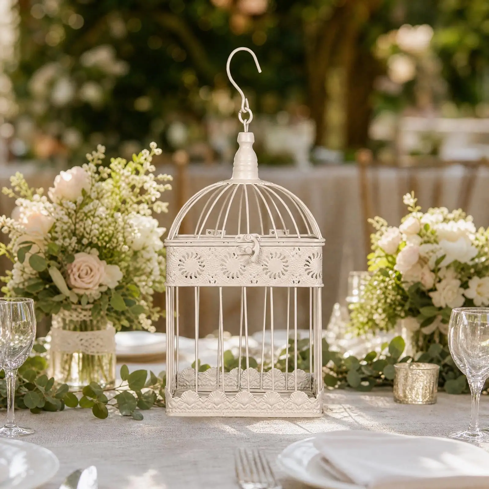4 Pieces Metal Decorative Birdcage | Birdcage with Latch Closure, for Home