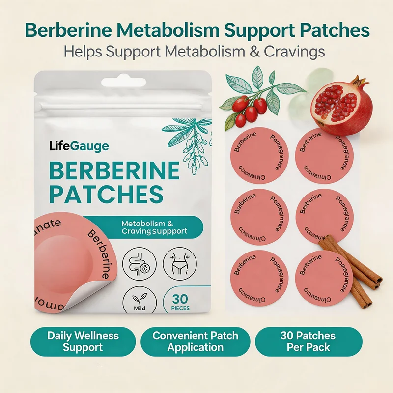 Parches Corporales de Berberina, Parches Suaves para el Bienestar Externo, Fórmula Natural que Apoya el Metabolismo Corporal, Cuidado Amigable con la Piel