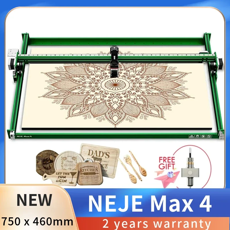 

NEJE Max 4 80/120W A40640/E40/E80 Engraving Cutting Machine 4-Axis Industrial Laser Engarver Cutter High-Efficiency Pulse Energy