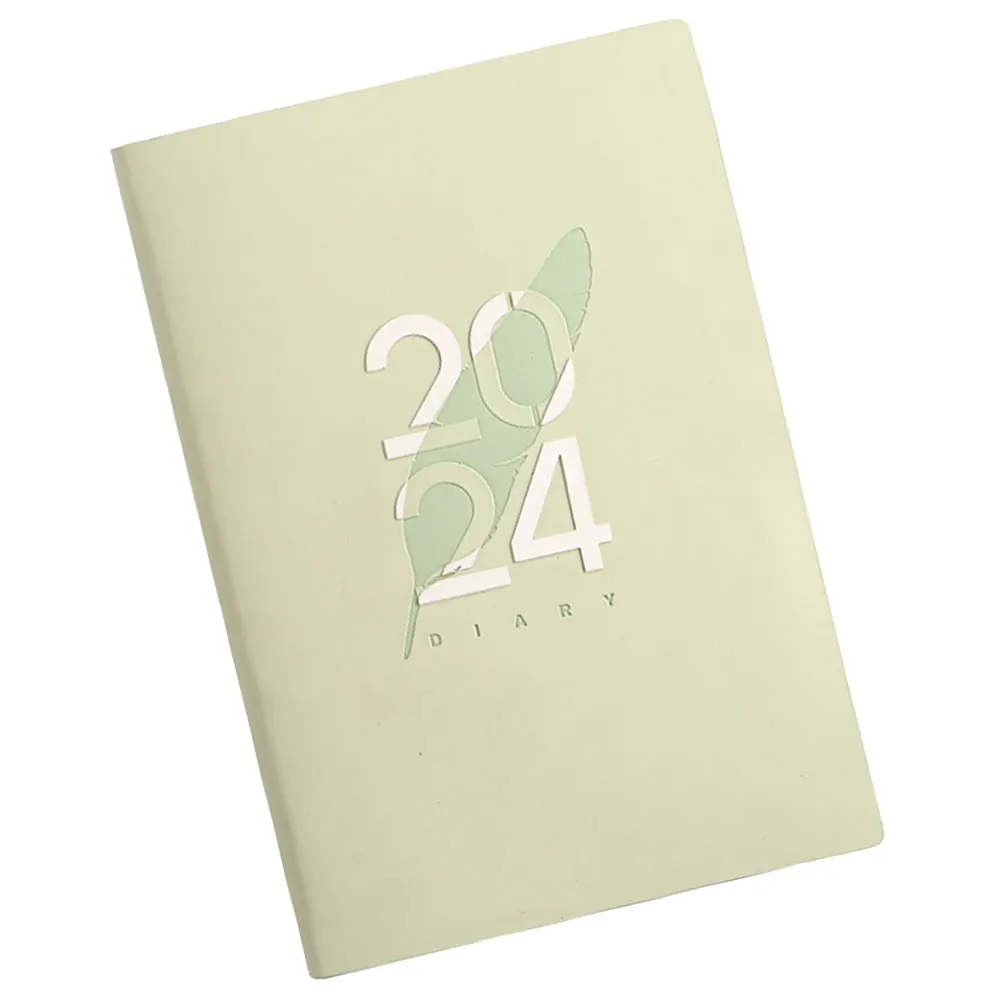 

2024 Daily Planner Agenda Book Green Hardcover Efficient Calendar Schedule Notepad Study Weekly Plan Pad Teacher