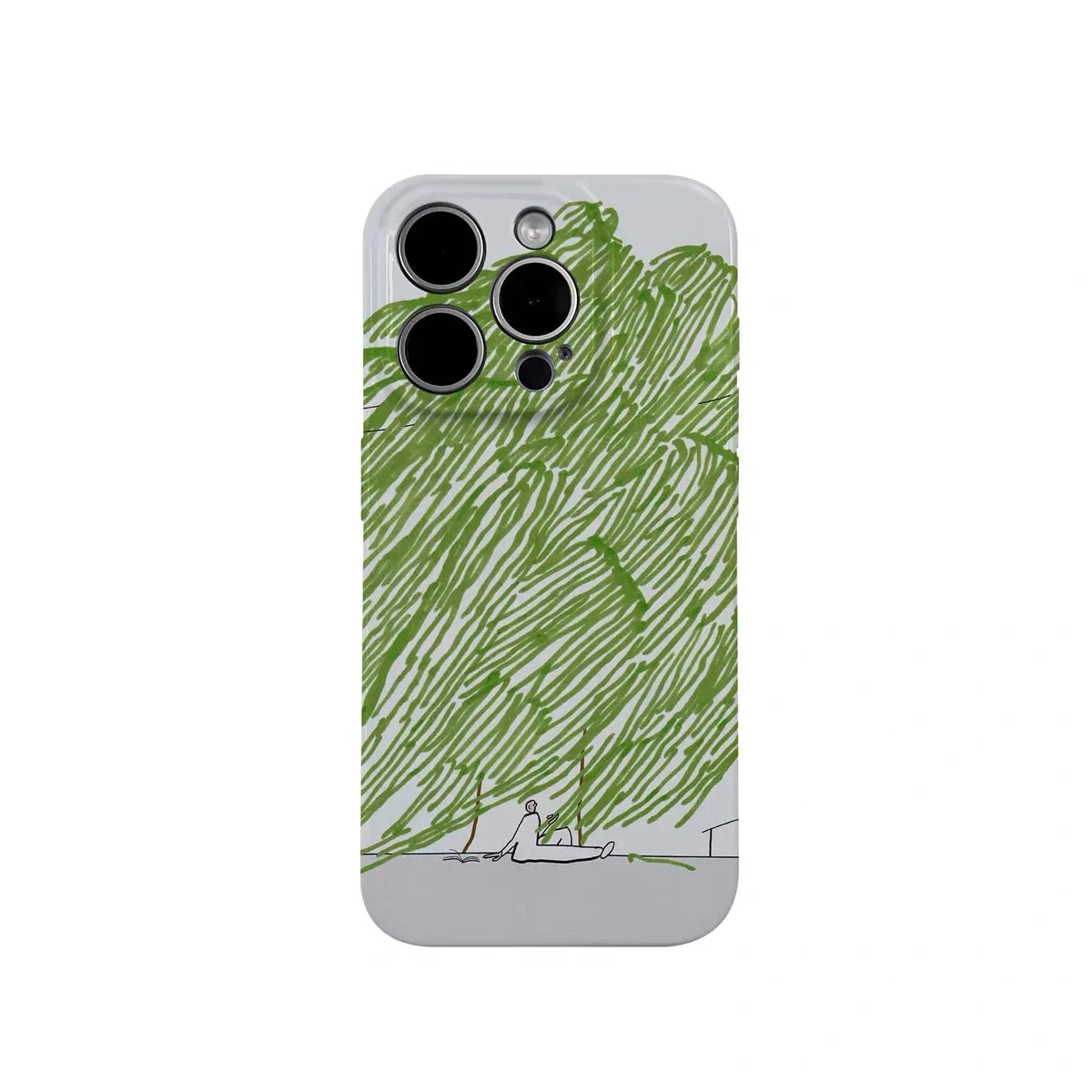 

Green Graffiti Willow Trees Phone Case for IPHONE 17 Air 16E 15 PROMAX 14 Plus 13 12 MINI 11 PRO 16Plus XR Acrylic Phone Cover