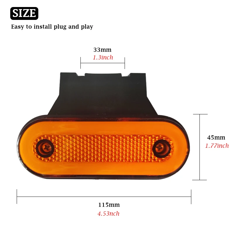 Enquêter de gabarit latéral LED pour camion, feu de dégagement pour caravane, remorque, tracteur, camion, feu arrière en iode, lampe externe de