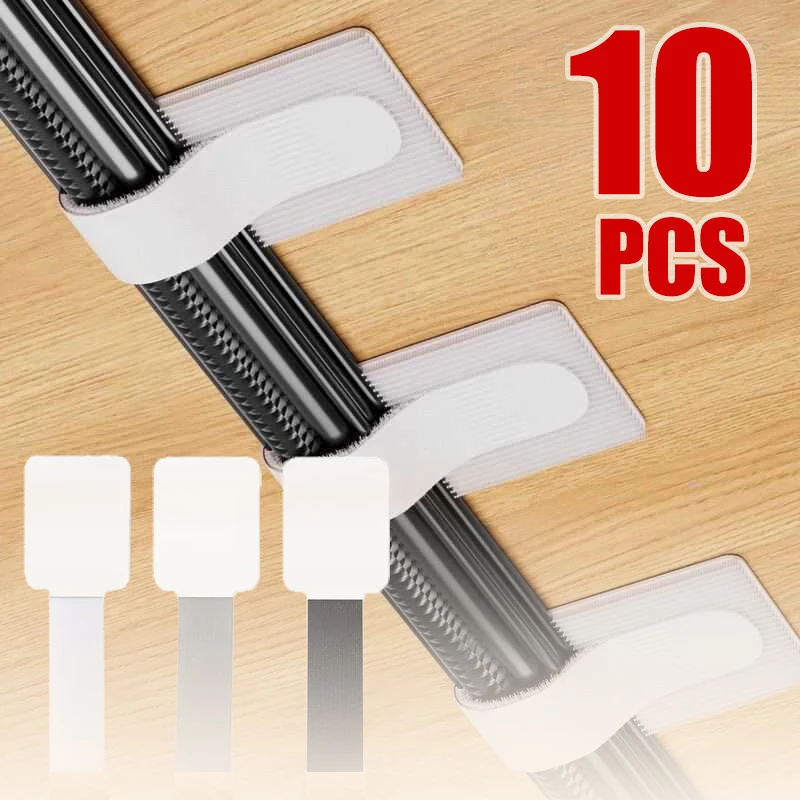 10/20PCS Self-Adhesive Reusable Cable Ties Multi-Purpose Wire Organizer Household Mouse Earphones & Data Cable Management Ties