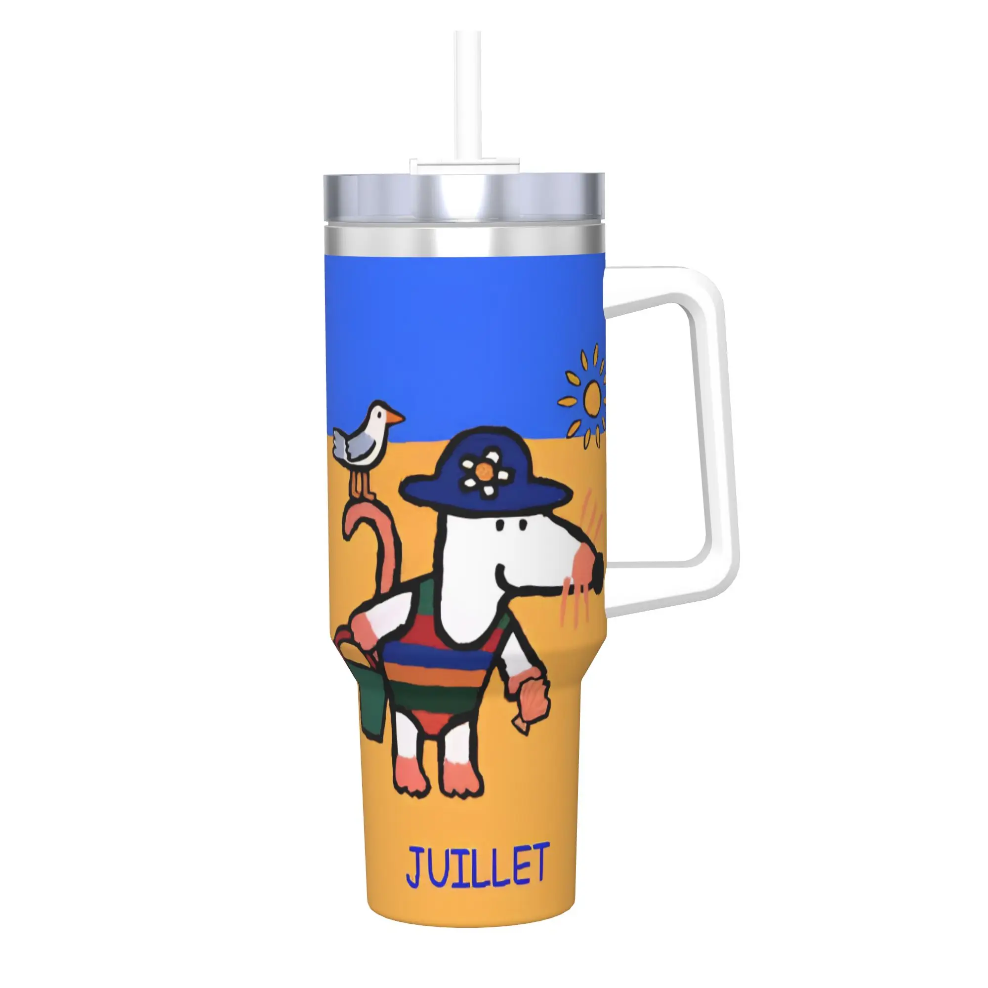 Maisy Mouse Tumbler With Straw  Stainless Steel Mug Cups Double Wall Vacuum Insulated for Cold Or Hot 40oz