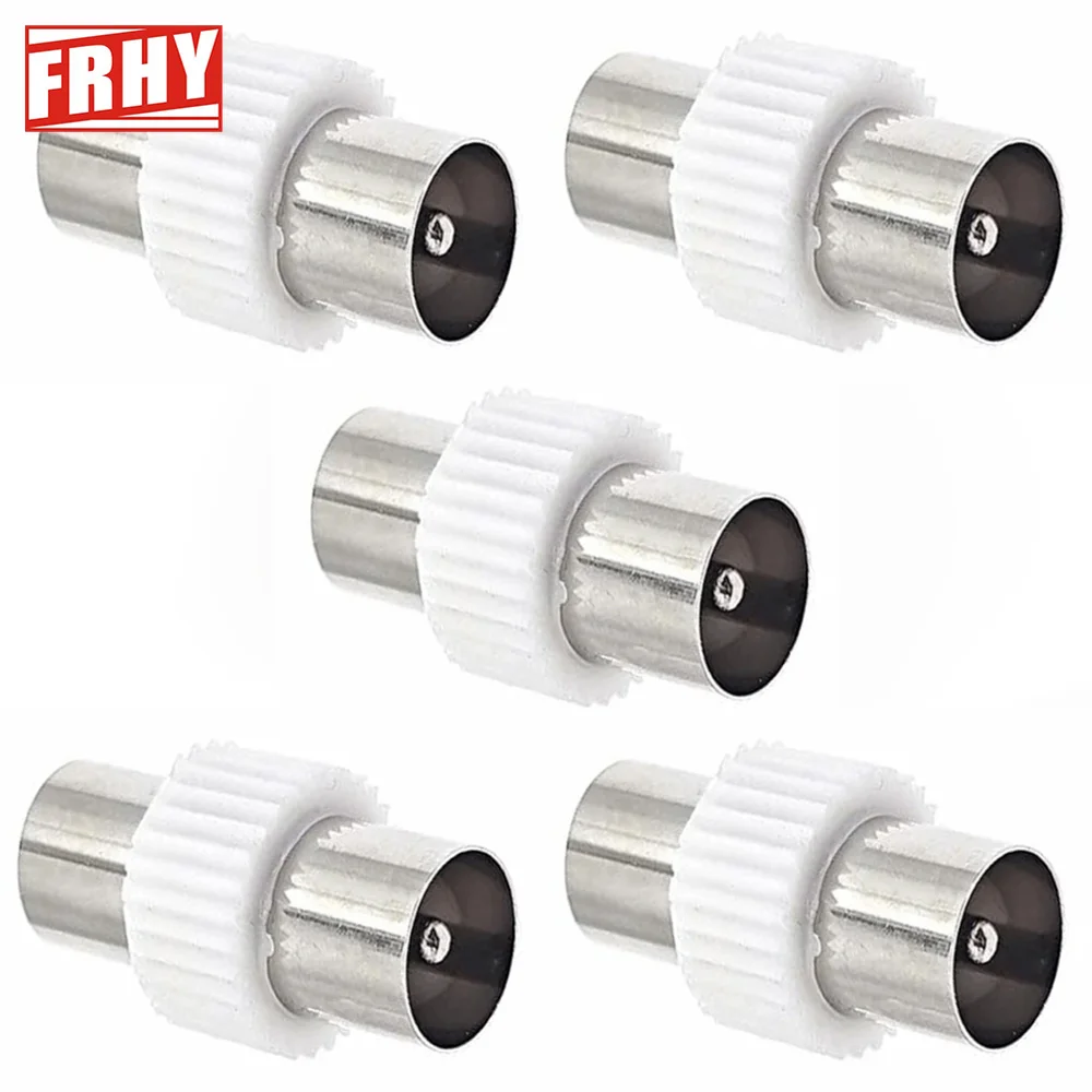 5PCS Premium RF TV Coaxial Plug Set - Male to Male & Female to Female Jack Socket for TV Aerial Antenna Coax Cable Connection P1