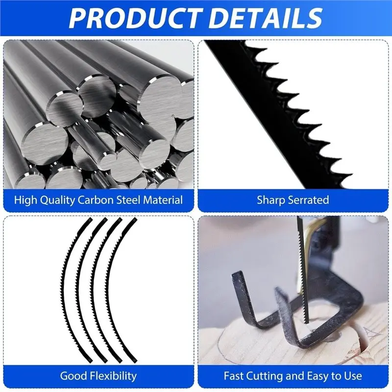 AB34-For Scroll Saw Blades 127Mm 50 Pieces Fine Cut With Pin 10/15/18/20/24 Teeth Fretsaw Blades For Scroll Saw