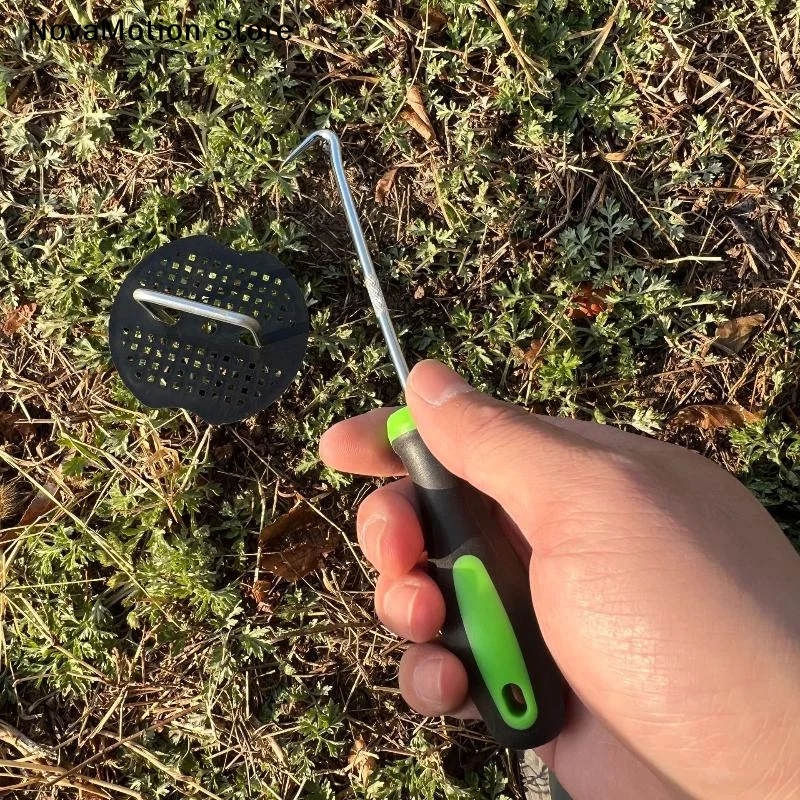 [NM]1Pc Heavy-Duty U-Shaped Metal Hook Lawn Loosening Tool Perfect For Weeding And Soil Removal Sturdy Construction[NM]