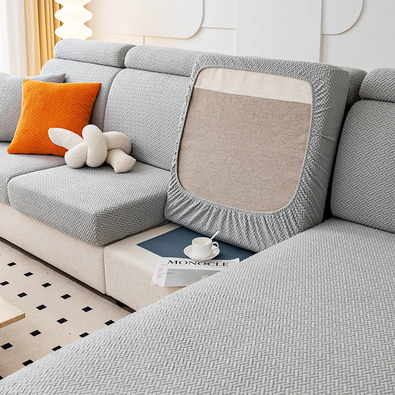 T-förmiger Jacquard-Sofa kissen bezug für Wohnzimmer Haustier Kinder möbels chutz Stretch wasch bar abnehmbare Couch bezüge 1St