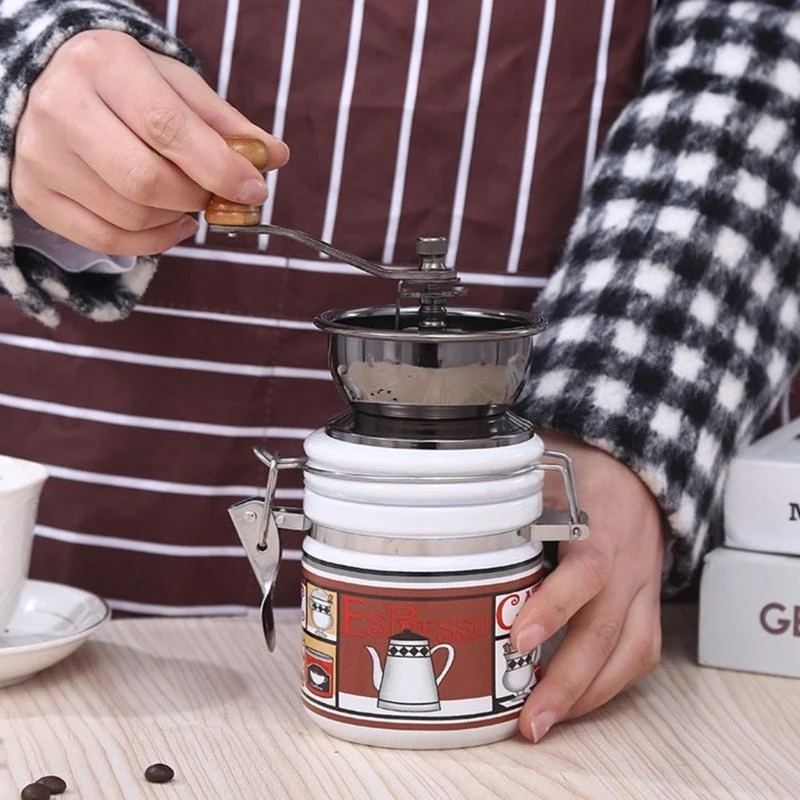 

Classical Manual Coffee Grinder with Ceramic Burrs Coffee Mill for Consistent Grinder Suitable for Home and Outdoor Use KXRE