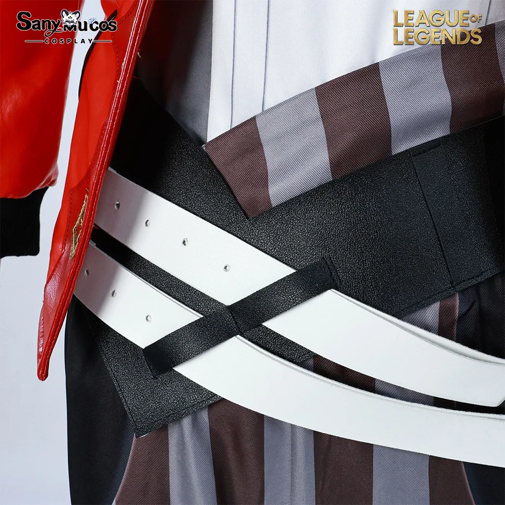IN STOCK SanyMuCos Vi Red Leather Cosplay Costume Game League Of Legends Arcane Cosplay Plus Size Halloween Outfit