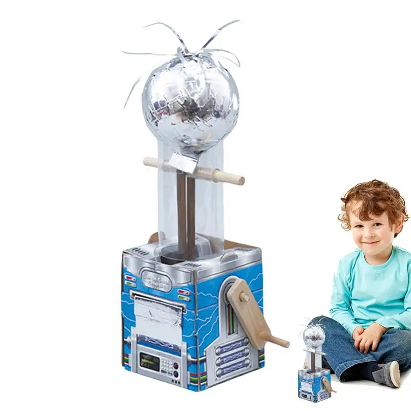 Kit de generador de manivela interactivo, experimento educativo de electricidad, aumenta el generador de papel para niños, juguete científico de Motor