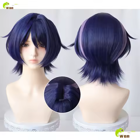 Wanderer Cosplay Wig Short Scaramouche Cosplay Anime Wigs Heat Resistant Synthetic Hair Balladeer Kunikuzushi Kabukimono Wig