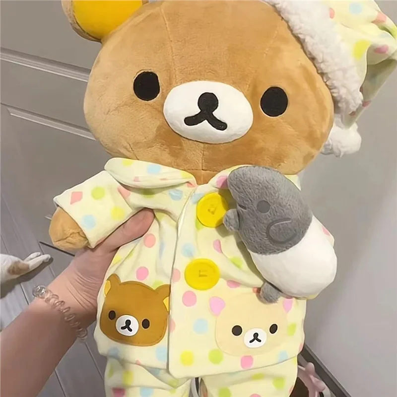 Rilakkuma Pajamas Plush Doll Cartoon Ornaments Bedroom Decorations Cartoon Peripheral Dolls Friends Children Birthday Gifts