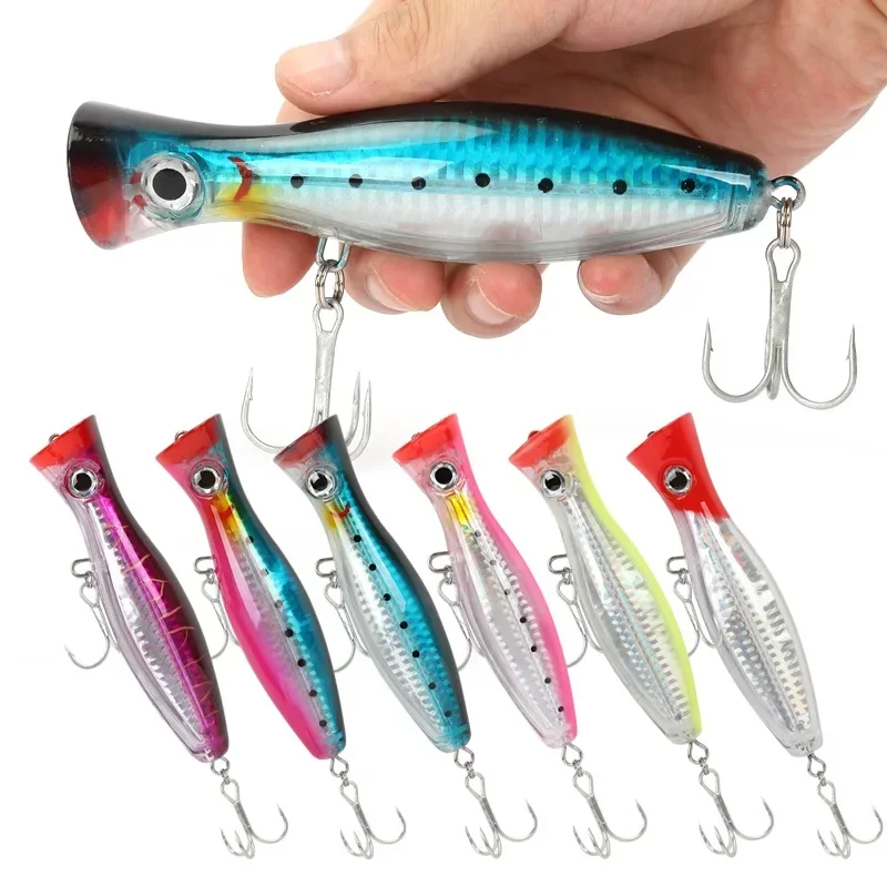 

120mm 43g Topwater Whopper Popper Fishing Lures Cup Mouth Surface Saltwater Bass Trout Artificial Hard Bait Wobbler Pesca Tackle