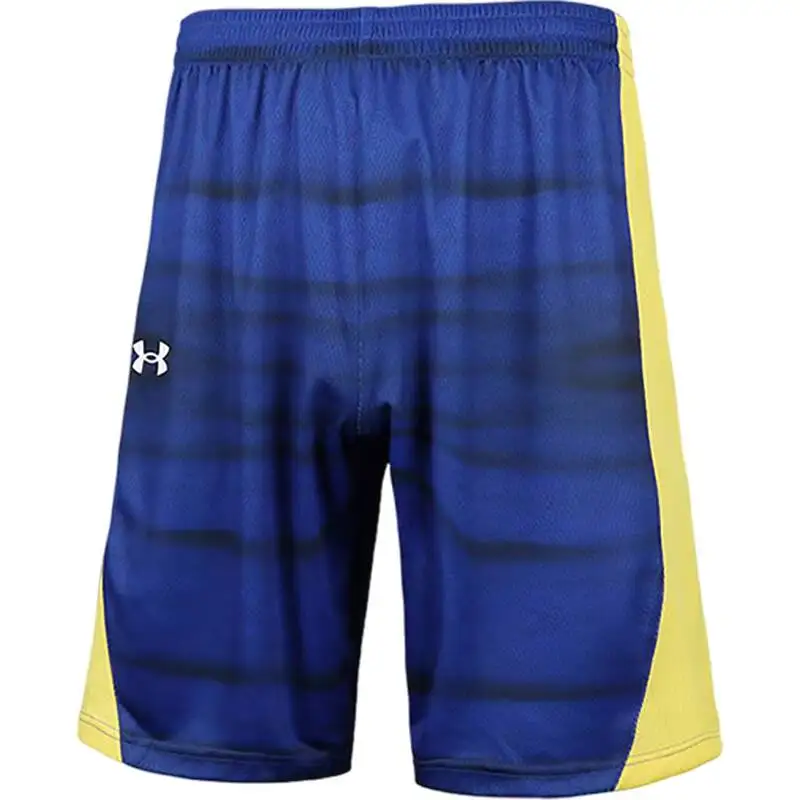 Under Armour New 2026 Sport Blue Yellow Breathable Mesh Basketball Shorts Loose Sports Bottoms 22500203-400