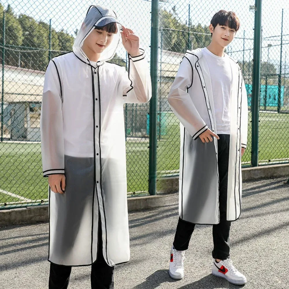 New Fashion Woman Poncho With Hat Ladies Waterproof Long Translucent Raincoat Adults Rain Coat impermeables para lluvia EVA